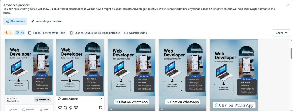 Facebook & Instagram Ad Preview